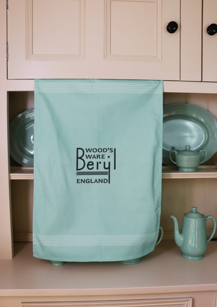 Tea towel of woods ware Beryl from the 50s